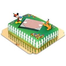 Mickey Mouse and Pluto on Birthday Picnic Cake