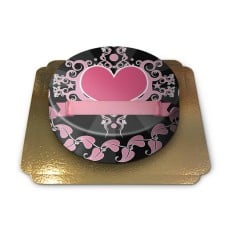 Pink heart cake