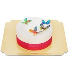 Cake with butterfly wafers (Small (18 cm(6 servings)))
