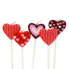 heart-shaped cake candles
