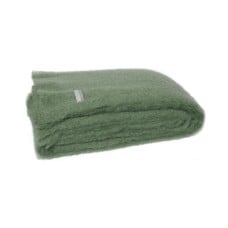 MOHAIR BLANKET THROW - OLIVE