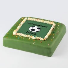 Festive marzipan photo cake green (8 people)