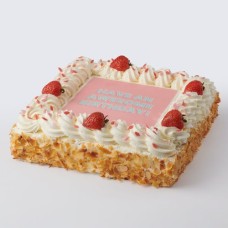 Strawberry cream photo cake (8 people)