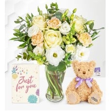 Ivory Harmony with Teddy & Card (Standard)