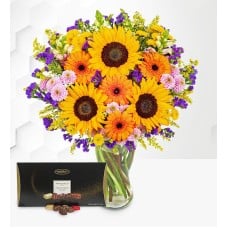 Brilliant Sunshine Bouquet with Chocolates (Standard)