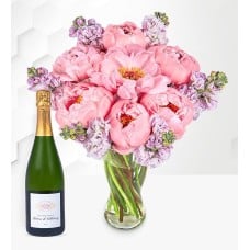 Paradise Peonies with Champagne (Standard)