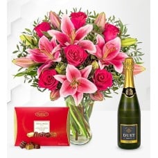 Rose and Lily with Fizz & Chocolates (Standard)