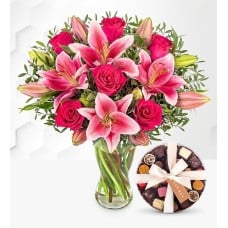 Rose and Lily & Belgian Chocolates (Standard)