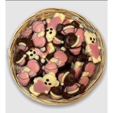 Birth chocolate pink basket – 500g
