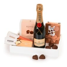 Neuhaus Gift Tray With Moet Champagne and Chocolates
