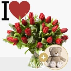 Bouquet Hugs & Kisses "Red tulips" (Small)