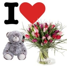 Bouquet Hugs & Kisses "mixed tulips" (Small)