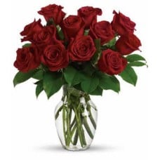 Bouquet "Roses are red" (12 roses + Greens)
