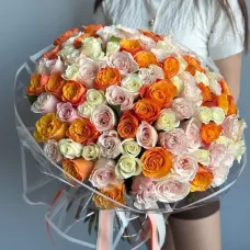 101 Multicolored Roses 40-50 cm