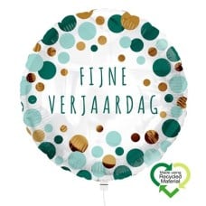 Balloon Happy Birthday Green and Gold Eco