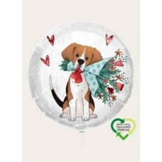 Balloon Dog With Hearts and Flowers White Eco