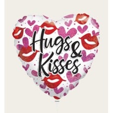 Balloon Heart Hugs and Kisses Pink