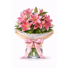 Pink Lilies in a Vase