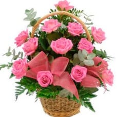 Pink Rose Basket
