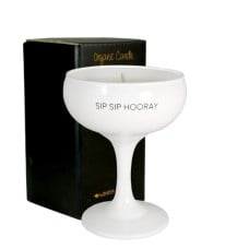 My Flame Lifestyle | Champagne glass soy candle | Sip Sip Hooray