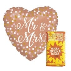 Mr & Mrs Balloon in rose gold | Tony's Chocolonely Hooray, Hooray, Hooray! 185g