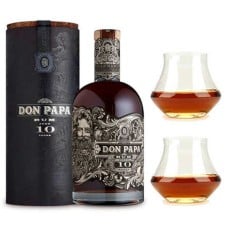 Don Papa Rum 10 year old 43% and 2 glasses