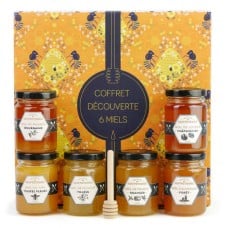 6 Honey Jars Gift Set and wood dipper