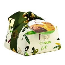 Olive oil panettone with grapes and candied orange peel
