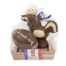 Milk chocolate rugby basket
