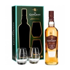 Glen Grant 12 Year Old 43% Single Malt Whisky Gift Set + 2 Glasses