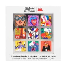 Box of 9 organic assorted chocolate squares - Le Parisien (Box of 45g)