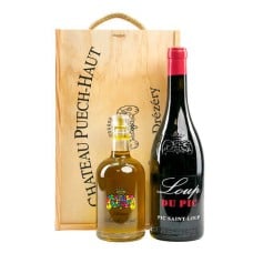 Pic Saint Loup Chateau Puech-haut box set - 1 Loup du Pic red wine 75cl + 1 olive oil 37.5cl