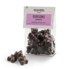 Bag of Cluizel dark chocolate-coated marshmallow bears (135g bag)