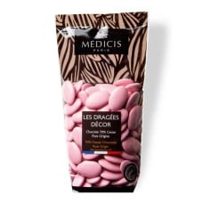 70% Dark Chocolate Decorated Dragees - Lacquered Pink (250g bag)