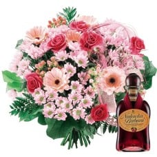Bouquet for grandparents with cherry liqueur (Small)