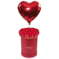 Red flowerbox with balloon (Small)