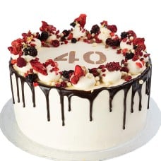 Berry Sprinkle Numbered Birthday Cake (Small (6" Diameter))