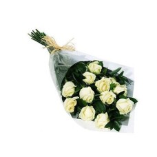 ONE DOZEN WHITE ROSES BOUQUET