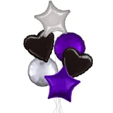 Midnight Mix Party Bouquets (2x Bunch of 6 Balloons (12 Balloons))