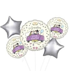Just Married Congratulations Balloon (3 Balloons Gift Boxed)