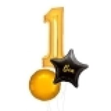 Gold Two Digit Number Balloons 10-99