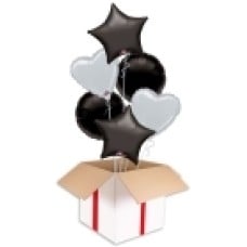 Gold and Silver Party Bouquets (2x Bunch of 6 Balloons (12 Balloons))