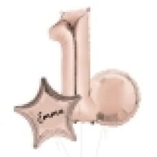 Rose Gold Two Digit Number Balloons 10-99