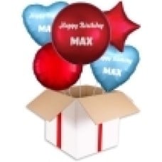 Personalised Gold and Blue Orbz Balloon (3 Balloons Gift Boxed)