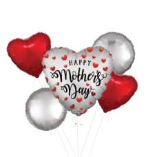 Mother's Day Silver Heart Balloon (3 Balloons Gift Boxed)