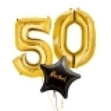 Large Gold Shape Balloon No 1 (3 Balloons Gift Boxed)