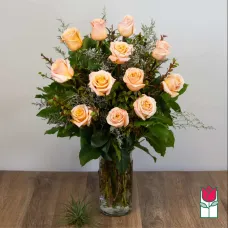 Beretania's Extra Long Stem Peach Rose Masterpiece (30% Larger Flowers) Pink Hue May Vary