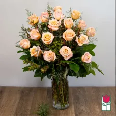 Beretania's 1.5 Dozen Extra Long Stem Peach Rose Bouquet (Standard)
