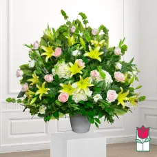Beretania's Lapakahi Sympathy Arrangement [Yellow Lily - Seasonal]
