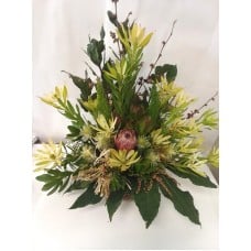 Green Arrangement with Proteas and Leucadendron